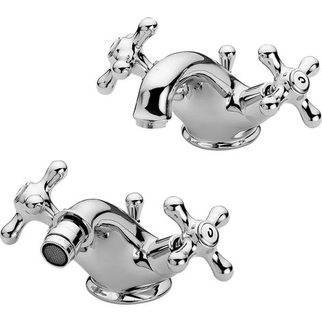 Set miscelatori Paffoni Iris lavabo e bidet con piletta di scarico inclusa (1/5)