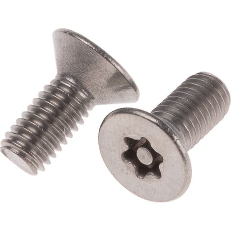 Vis de sécurité inviolable, M5 x 12mm, tête plate, en Acier Inoxydable A2 304 ( Prix pour Sachet de 50 )