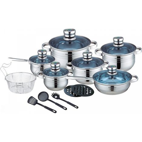 Batterie de cuisine acier inoxydable - 18 pièces - Livraison gratuite (1/4)