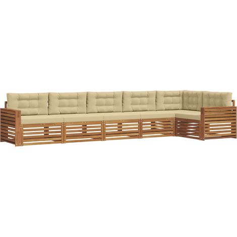 Outdoor-Sofagarnitur 6 stk. Natur und Beige vidaXL (1/5)