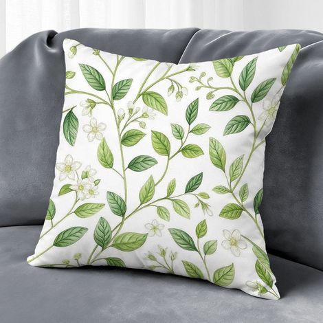 Housse de coussin fleurs printemps, décoration maison style rustique,40×40cm (1/5)