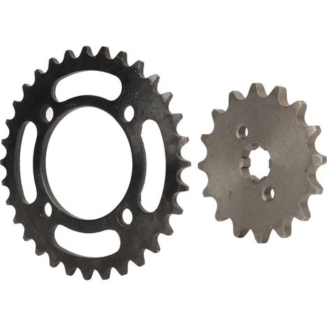 Kit de transmission pour moto avec pignon avant 16 dents et pignon arrière 32 dents, pas de 420. (1/5)