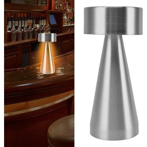 Tragbare LED-Schreibtischlampe mit Berührungssensor, 3 einstellbare Farbtemperaturen, wiederaufladbar, Nachtlicht für Kinderzimmer und Babyzimmer, Nachttischlampe, silber (1/5)