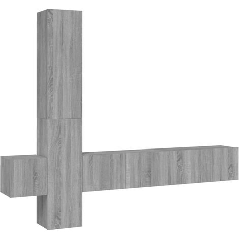 5 Piece TV Cabinet Set Grey Sonoma Engineered Wood vidaXL (1/5)