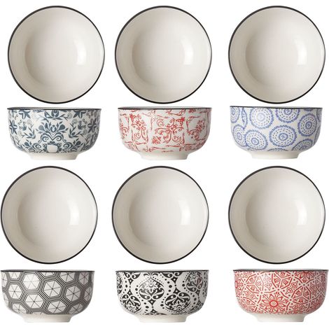 Bol Assortis-Grès-D9XH4.8CM-Lot de 6 (1/2)