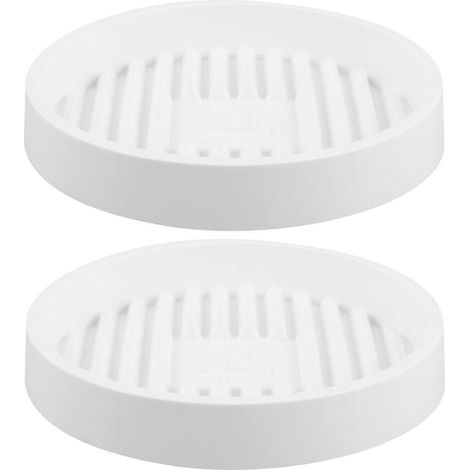 Lot de 2 supports ronds pour ventouses de WC, soucoupes en plastique avec tapis de séchage, idéaux pour la salle de bain et le jardin. (1/5)
