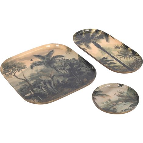 Set di 3 vassoi decorativi contemporanei per casa, cucina e soggiorno. Versatile organizer dal design elegante.