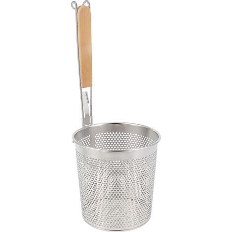 Feinmaschiges Ölsieb aus Edelstahl, Nudelsieb, Küchensieb – 35,5 x 14 x 14 cm – Silber (1/3)