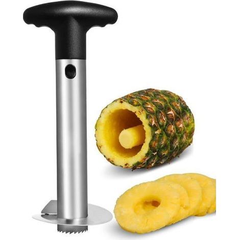 Coupe-ananas. vide-ananas avec lame en acier inoxydable de qualité alimentaire et poignée en ABS. éplucheur d'ananas. 24 cm. noir
