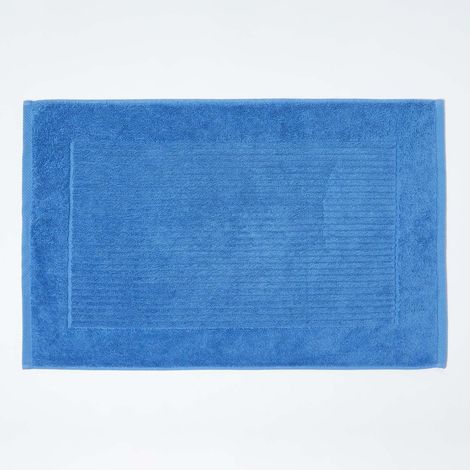 HOMESCAPES Tapis de Bain Uni 100% Coton Turc Bleu de cobalt