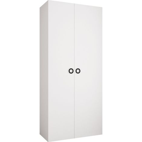 Armario Hartford 540, Blanco, 246x110x42cm, Puertas de armario: Con bisagras, Número de estantes: 6