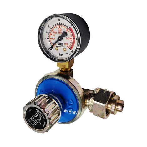RIDUTTORE GAS ALTA PRESSIONE 12 KG/H CON MANOMETRO MOD. AP52- 12 kg/h- GNALI- pezzi 1