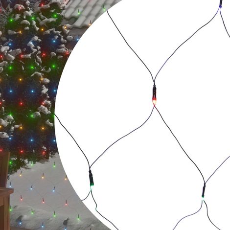 Filet lumineux coloré de Noël 3x2 m 204 LED-Décoration de Fête pour Noël Intérieur/extérieur 649891 (1/5)
