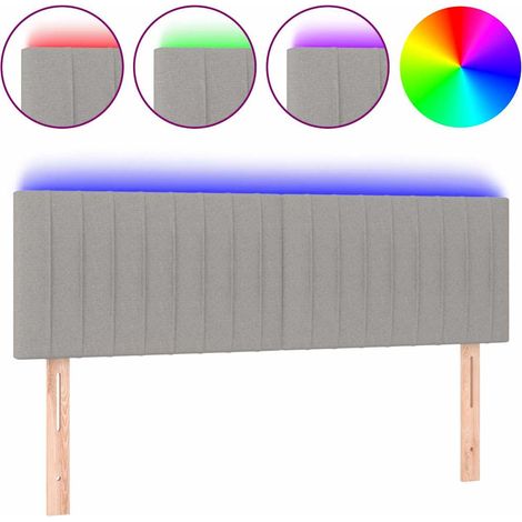 Maison Exclusive - Cabecero con LED de tela gris claro 144x5x78/8 (1/5)