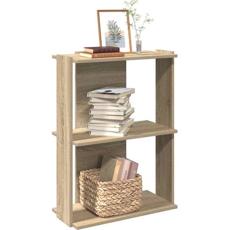 Bücherregal 3 Böden Sonoma-Eiche 60x30x80 cm Holzwerkstoff