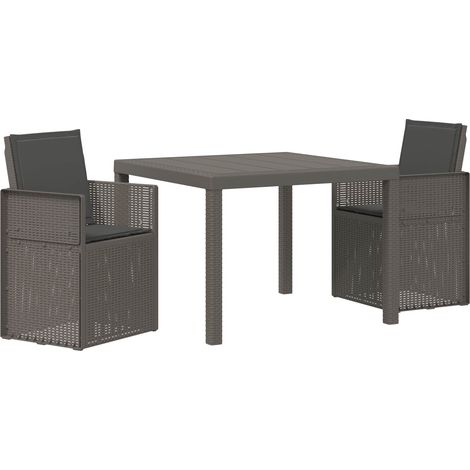 Garden Dining Set 3 pcs Light Grey and Anthracite PP vidaXL (1/5)