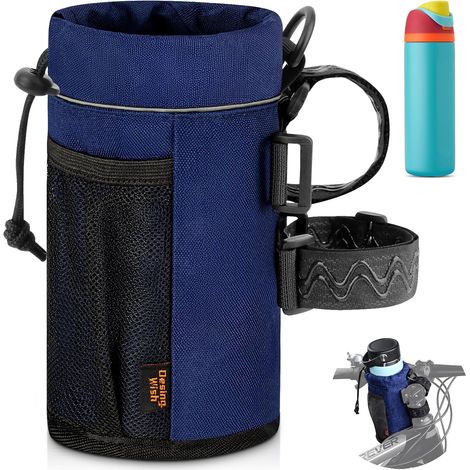 Porte Gourde Velo 12-24oz sans Vis Bidon VTT Bleu, 591mL, Aluminium (1/5)