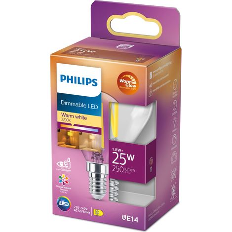 Philips LED Lampadina, Sfera, Filamento, WarmGlow, 3.4-40W, Dimmerabile, E14, 1 pezzo (1/4)
