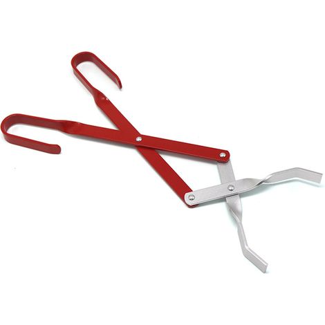 Pince à bois en aluminium à long manche, idéale pour le feu de camp, la cuisine, le camping et les barbecues. (1/5)