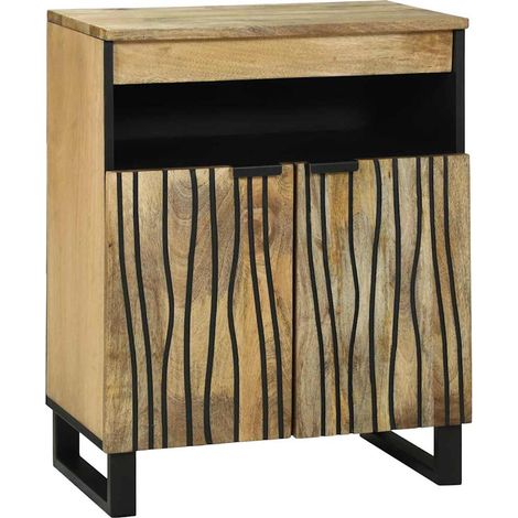 Sideboard Braun 60 x 33 x 75 cm massives Mangoholz