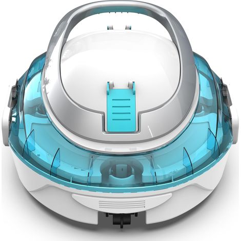 2026 S2 Robot Piscine, Aspirateur sans Fil, Filtration Double, Double Moteur, 90min Nettoyage, Stationnement Auto, Idéal pour Piscines à Fond Peu Profond(Bleu nacré Blanc) (1/5)