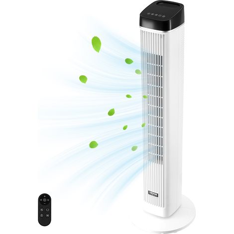 VEVOR Ventilateur tour,silencieux a vitesse de 22 pi/s,oscillants a 70° interieur avec 3 vitesses,4 modes,minuterie 12 heures,portable sans pales avec telecommande,chambre,bureau,maison