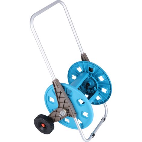 Rangement tuyau jardin 4 pièces, chariot enrouleur tuyau d'arrosage 80 mètres, support manuel de nettoyage voiture, modèle EG-3280DL, taille moyenne, facile à ranger (lourd, hors format) (1/5)