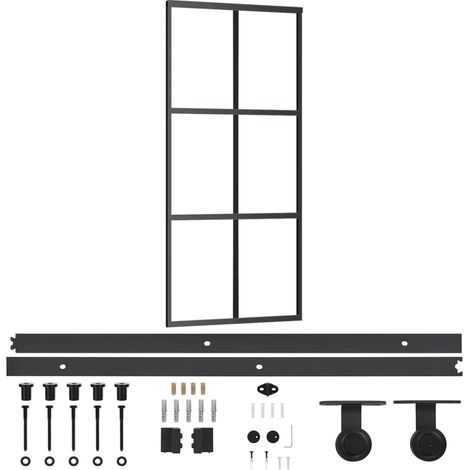 Maison Exclusive - Schiebetür mit Beschlag ESG-Glas & Aluminium 9