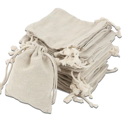Set of 30 cotton drawstring bags (10 x 12 cm), reusable multi-purpose pouches, for wedding favors, crafts, jewelry, and festival gifts (1/5)