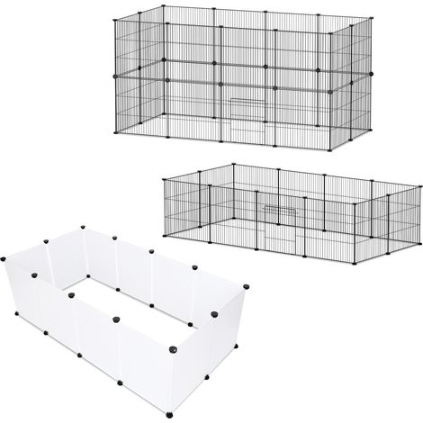 SWANEW Recinto da esterno Recinto a rete Playpen per conigli Playpen Gabbia per piccoli animali ruspanti Recinto Nero 110 x 110 x 47 cm (1/5)