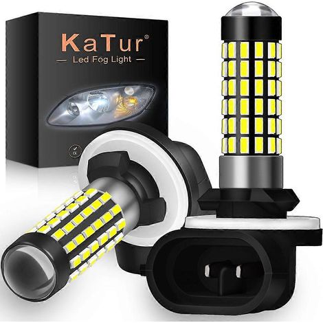 Ampoules Katur 2 pièces H27W/2 881, lot de 2 unités, 6000K, couleur blanche, pour feux de brouillard, pour automobiles.-AquaForge (1/5)