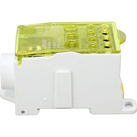 Boîte de jonction à bornier rail DIN monopolaire pour distribution électrique 250A 690V jaune (1/5)