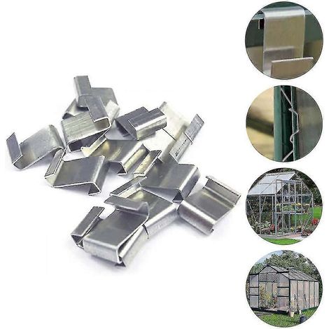 50 ou 100 clips de vitrage portables pour serres et jardins, en acier inoxydable, type WZ (1/3)