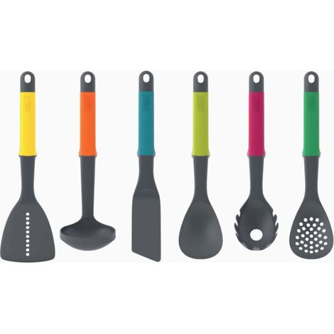 Mehrfarbiges Utensilienset de 6-teilig JosephJoseph Elevate Carousel Utensils de Küchenutensilien mit ergonomischem Design und drehbarem Fuß, rutschfest, mehrfarbig