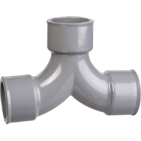 Codo doble de PVC gris de 87°30' - diámetro 32 mm - Triple encaje - Girpi