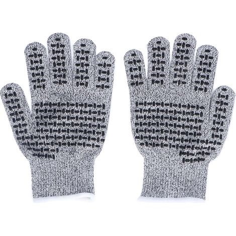 2 paires de gants anti-coupure en HPPE et silicone, gants de sécurité pour cuisine, jardinage et bricolage (1/5)
