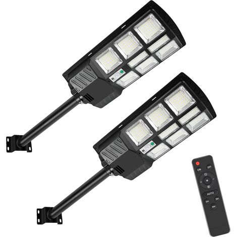 EINFEBEN 2X 400W Réverbère Solaire mural solaire avec détecteur de mouvement Lampadaire LED (1/5)