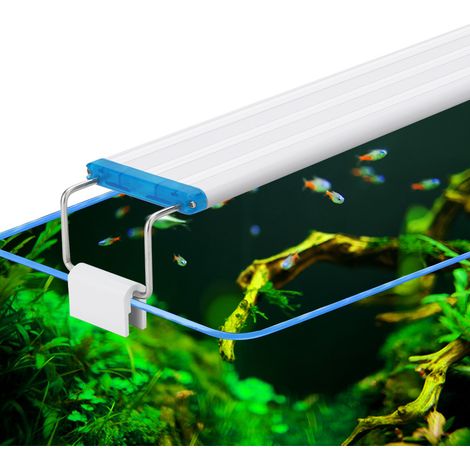 Lumière LED pour Aquarium 38cm/14,96 pouces, supports extensibles 5,12 pouces, LED blanches et bleues pour réservoirs d'eau douce plantés (1/5)