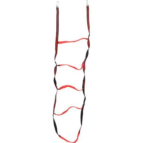 5-stufige Einstiegsleiter aus Seil, tragbare Universal-Bootsleiter mit Kletterschlaufe für aufblasbare Kajaks, Rot (1/5)