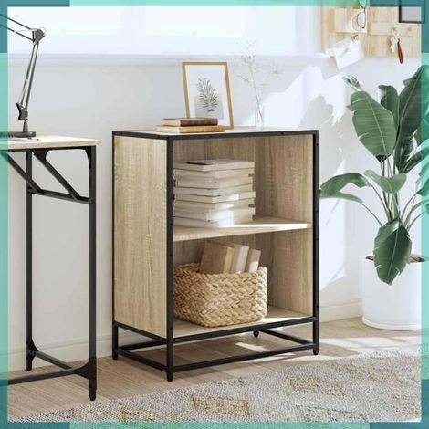 Bibliothèque - 849100 - chêne sonoma - 60 x 35 x 76 cm - bois d'ingénierie & métal (1/5)