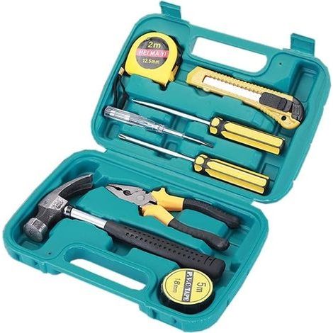 pièces outil de réparation à domicile bricolage boîte à outils ensemble d'outils trousse à outils de réparation à domicile petit ensemble d'outils Portable pour la maison/bureau/voiture (1/5)