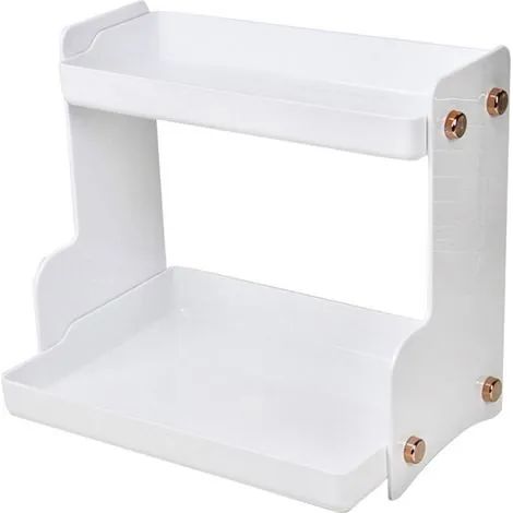 Étagère de rangement de bureau double couche en fer blanc, grande capacité, pour chambre ou bureau. (1/3)