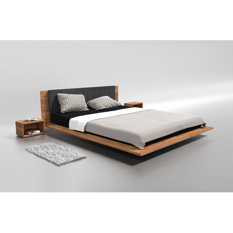 Lit double KUZMA bois de chêne massif 160x200 cm