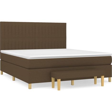 Maison Exclusive - Giroletto a Molle con Materasso Marrone Scuro 160x200cm Tessuto (1/5)