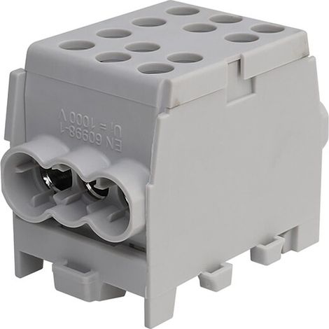 Hauptleitungs-Abzweigklemme - grau, 1-polig 2x Eingang 35 mm² / 4x Ausgang 25 mm²
