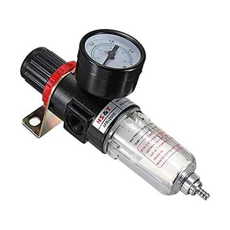 Régulateur de pression d'air Ulisem 1/4 pouce, filtre pour compresseur d'air, séparateur d'humidité, filtre à humidité, air propre et sec, protection des outils et équipements pneumatiques (1/4)