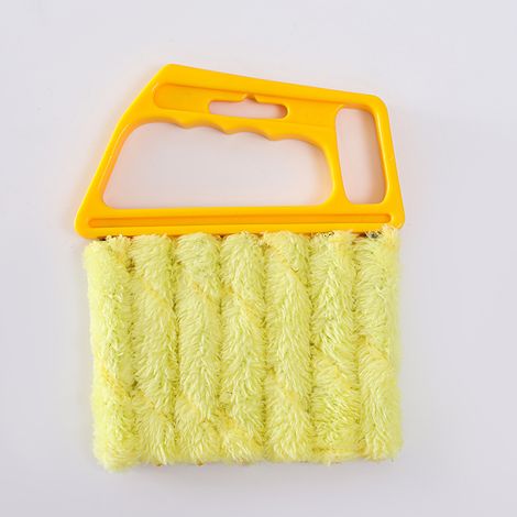 Brosse de nettoyage de vitres (jaune), tête de brosse amovible et lavable, plumeau en plastique détachable pour usage domestique (1/4)