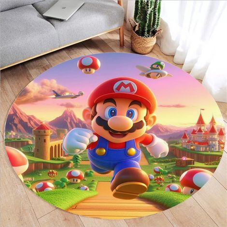 Tapis rond antidérapant pour couloir, cuisine, chambre, canapé, chambre d'enfant, 6 pouces de large, 100 cm de diamètre. (1/5)
