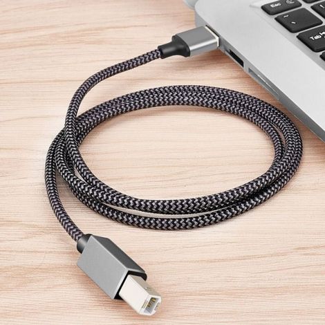 Câble d'imprimante USB 2.0 A vers B, Nylon Tressé, Transfert de Données Rapide, Gris, 1/2/3/5M 3 m (1/3)