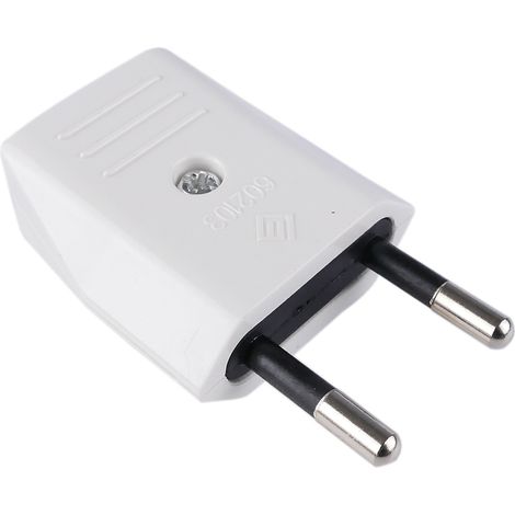 BeMatik - Clavija enchufe bipolar europlug macho blanco